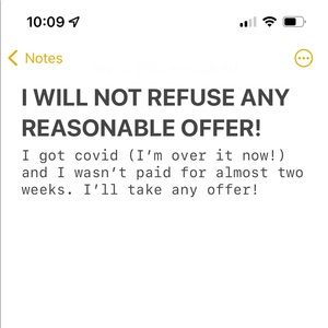 I’ll take any reasonable offer!